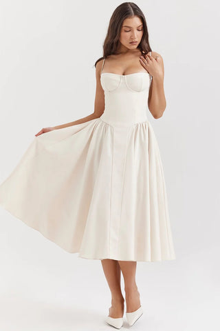 PENELOPE MIDI DRESS - WHITE