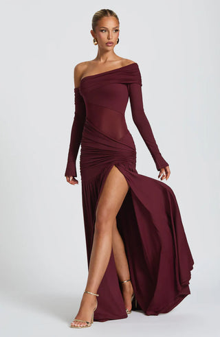 ETTALIE MAXI DRESS - BURGUNDY