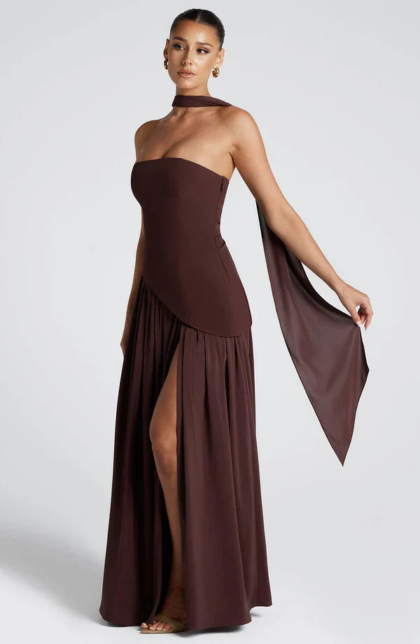 MALIYAH MAXI DRESS  - BROWN