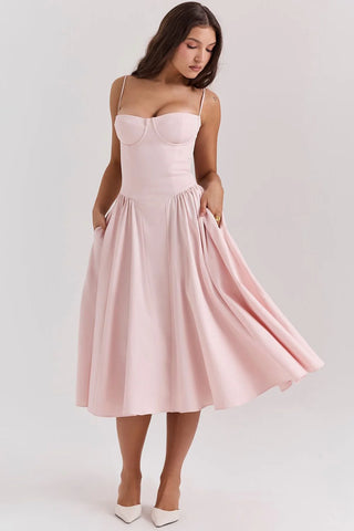 PENELOPE MIDI DRESS - LIGHT PINK