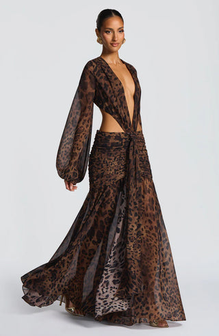 ANDRINA MAXI DRESS - LEOPARD