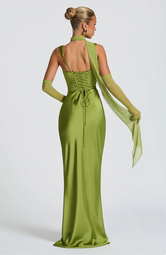 CALANTHE MAXI DRESS - OLIVE