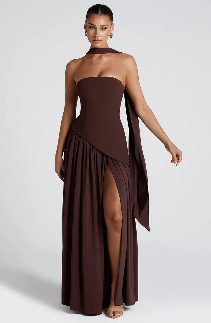 MALIYAH MAXI DRESS  - BROWN
