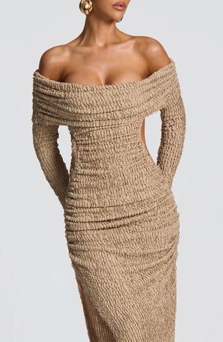 ADELPHIA MIDI DRESS - BEIGE