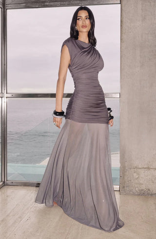 DEMELZA MAXI DRESS - CHARCOAL