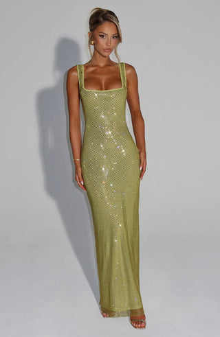 PETRA MAXI DRESS - OLIVE
