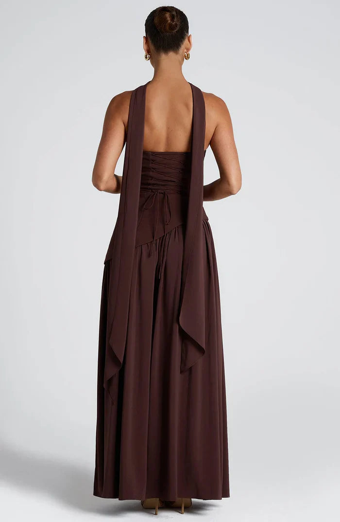 MALIYAH MAXI DRESS  - BROWN
