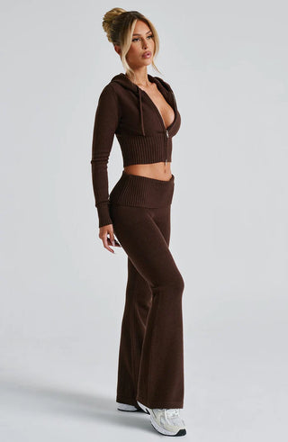 PORTIA KNIT SET - DARK BROWN