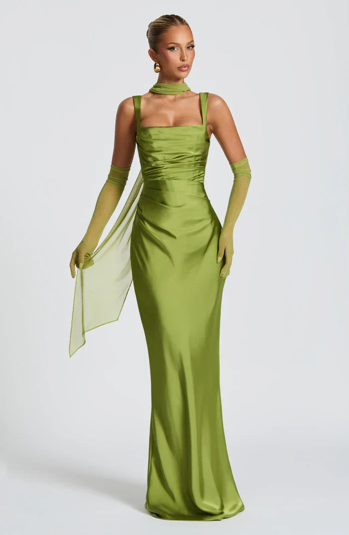 CALANTHE MAXI DRESS - OLIVE