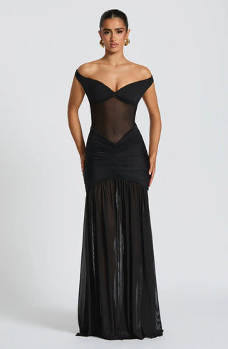 ALAIA MAXI DRESS - BLACK