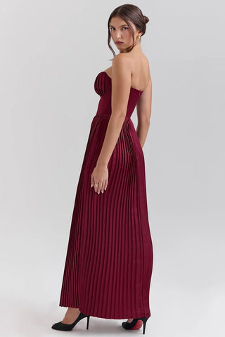 HELENA MAXI DRESS - BURGUNDY