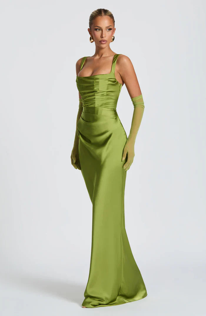 CALANTHE MAXI DRESS - OLIVE