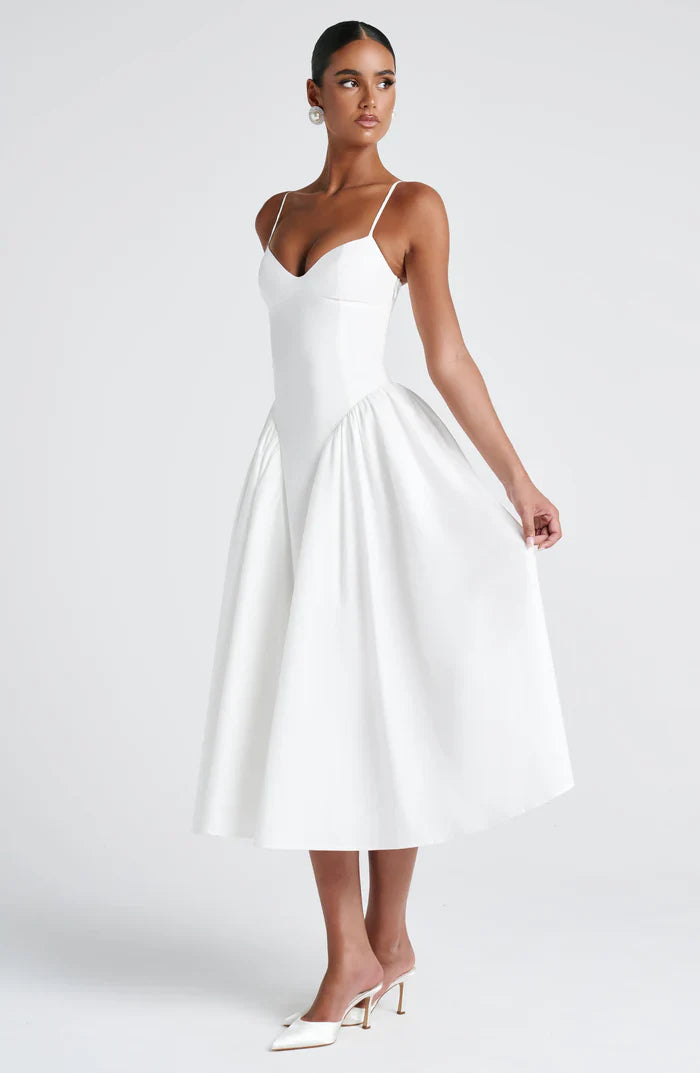 EMERSON MIDI DRESS - WHITE
