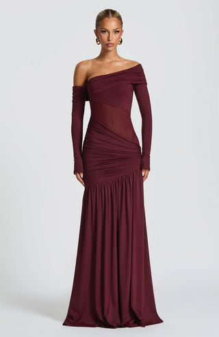 ETTALIE MAXI DRESS - BURGUNDY