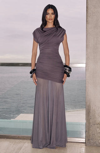DEMELZA MAXI DRESS - CHARCOAL