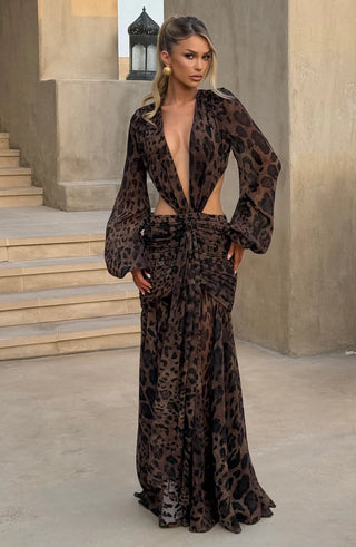 ANDRINA MAXI DRESS - LEOPARD