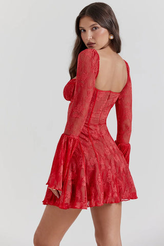 EVANGELINE MINI DRESS - RED