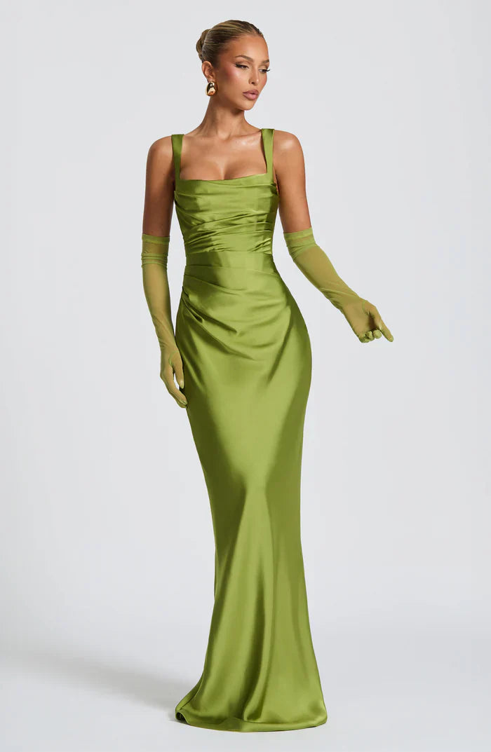 CALANTHE MAXI DRESS - OLIVE