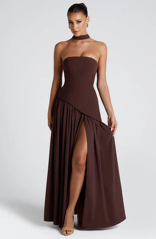 MALIYAH MAXI DRESS  - BROWN