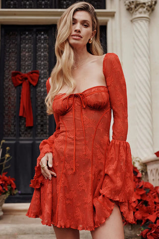 EVANGELINE MINI DRESS - RED