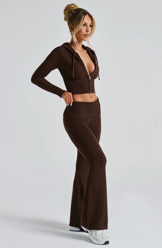 PORTIA KNIT SET - DARK BROWN