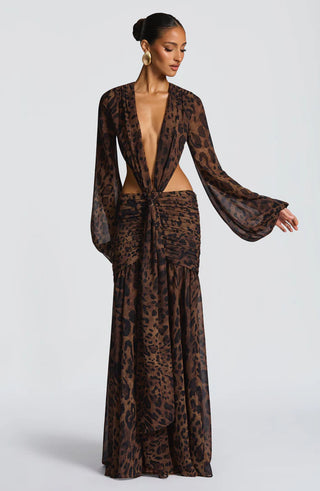 ANDRINA MAXI DRESS - LEOPARD