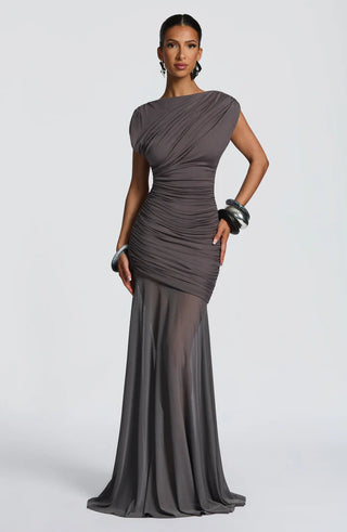 DEMELZA MAXI DRESS - CHARCOAL