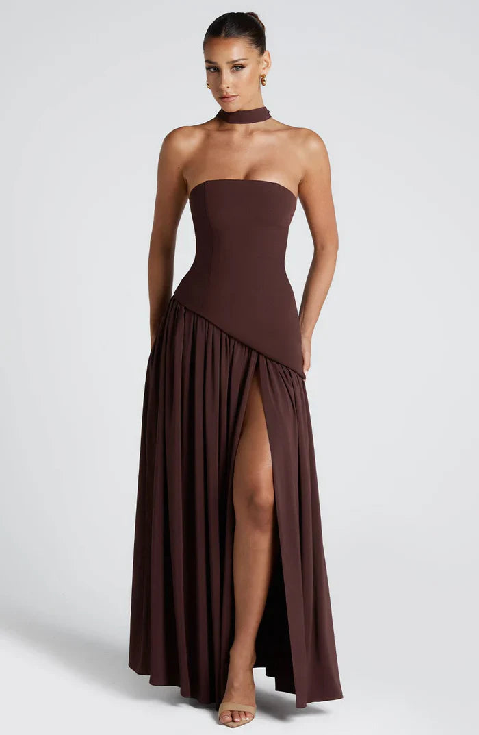 MALIYAH MAXI DRESS  - BROWN