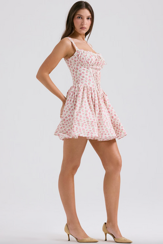 RHEA MINI DRESS - ROSE FLORAL