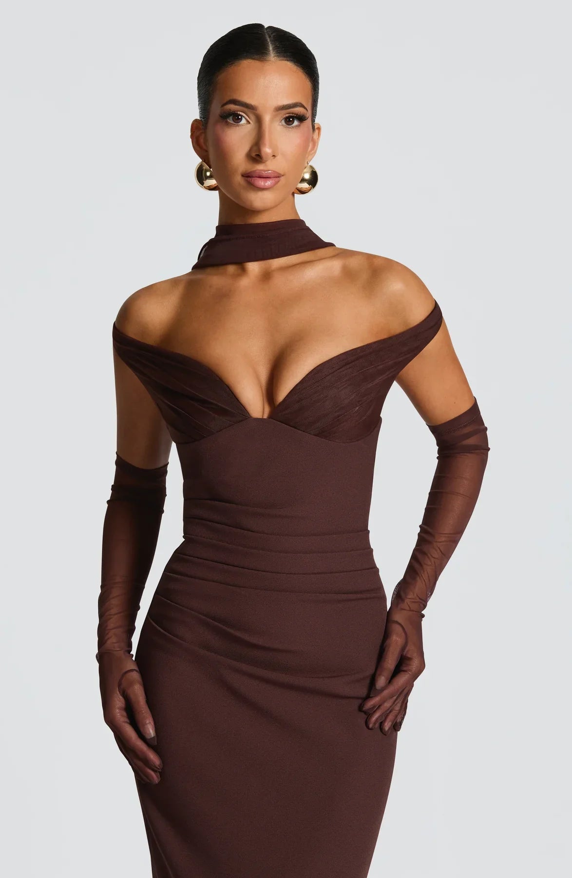 ABIGAIL MAXI DRESS - PLUM BROWN