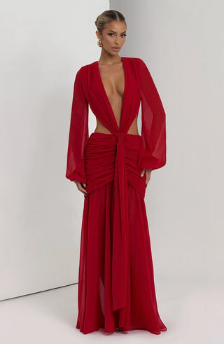 ANDRINA MAXI DRESS - RED