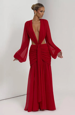 ANDRINA MAXI DRESS - RED