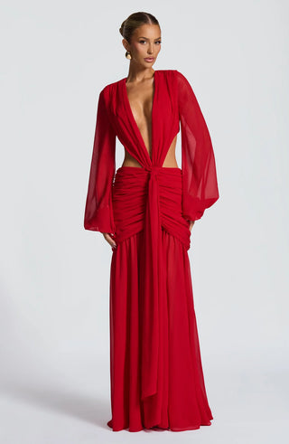 ANDRINA MAXI DRESS - RED