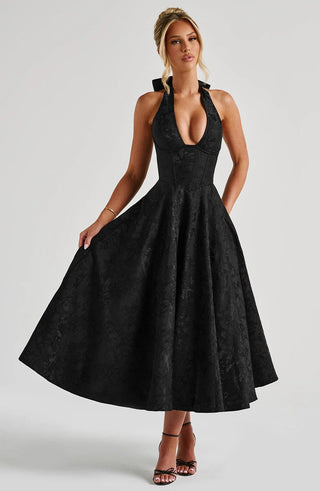 EFFIE MIDI DRESS - BLACK