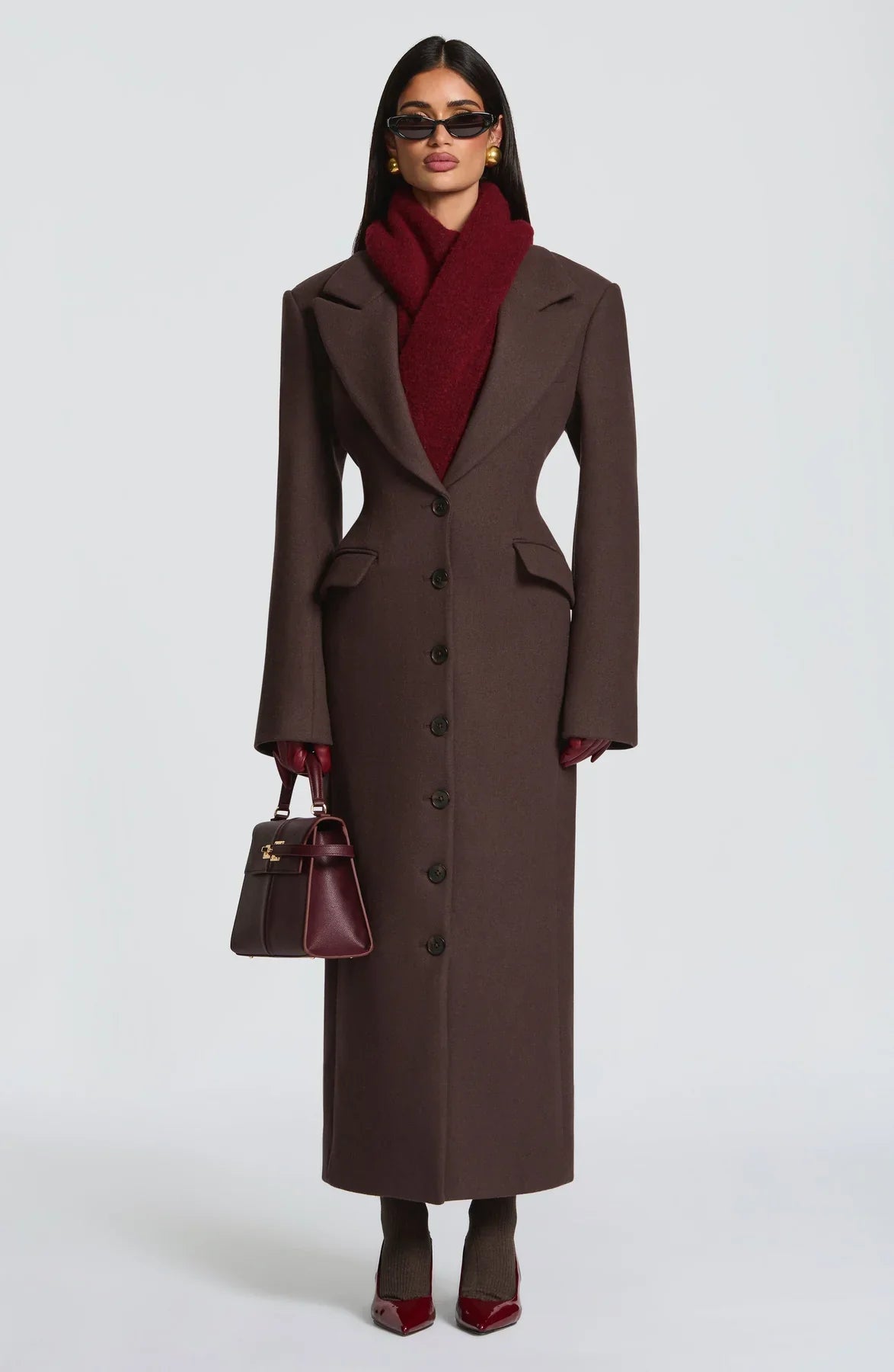 URSULA COAT - PLUM BROWN