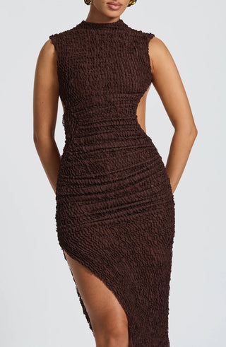 APHRODITE MIDI DRESS - BROWN