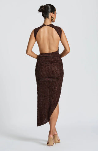 APHRODITE MIDI DRESS - BROWN