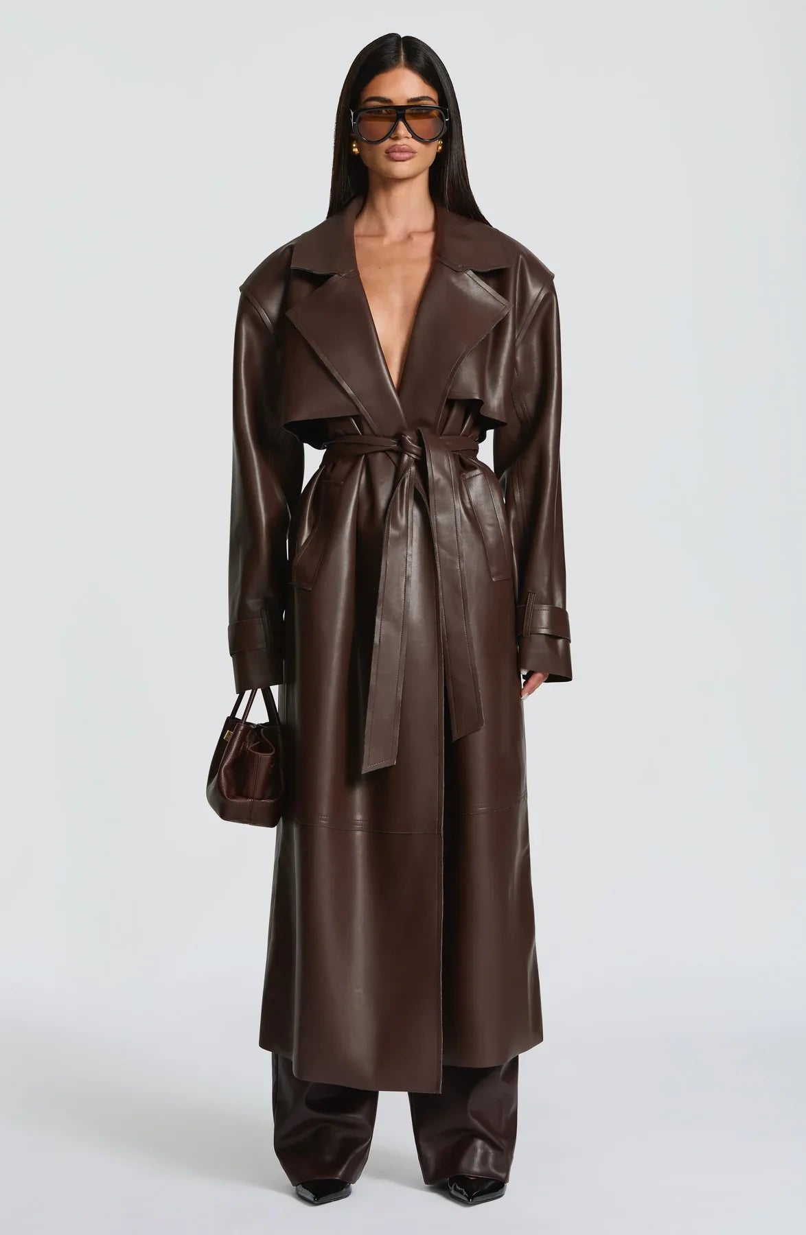 BRIDGET TRENCH COAT - PLUM BROWN