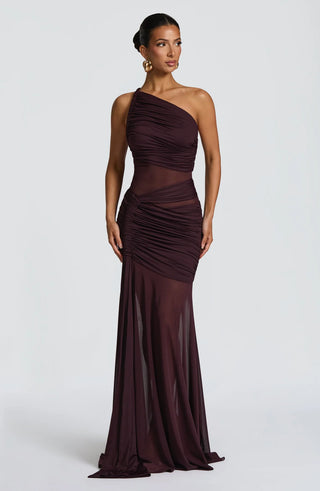 MARIANNE MAXI DRESS - PLUM BROWN