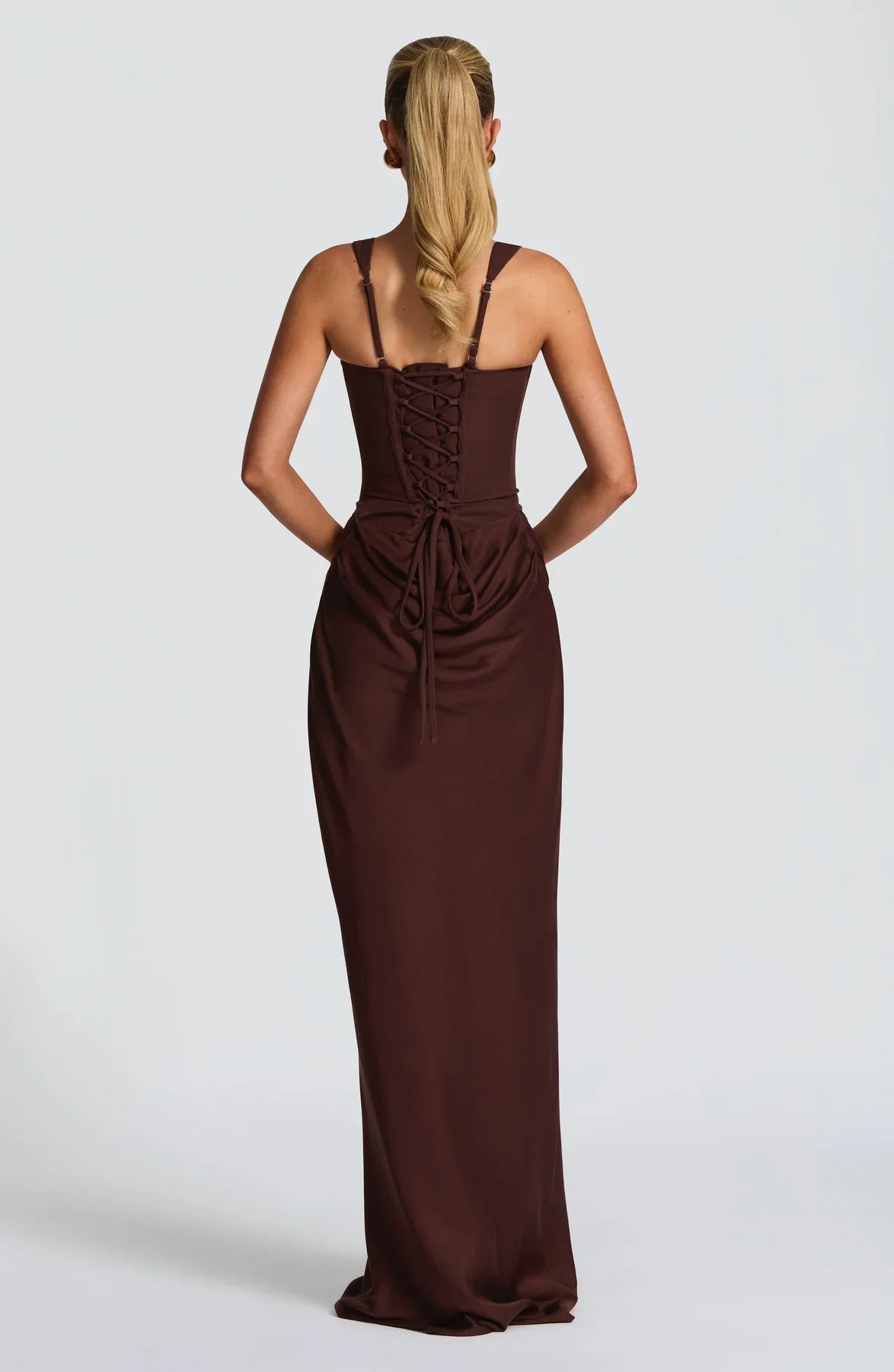 CORNELIA MAXI DRESS - PLUM BROWN