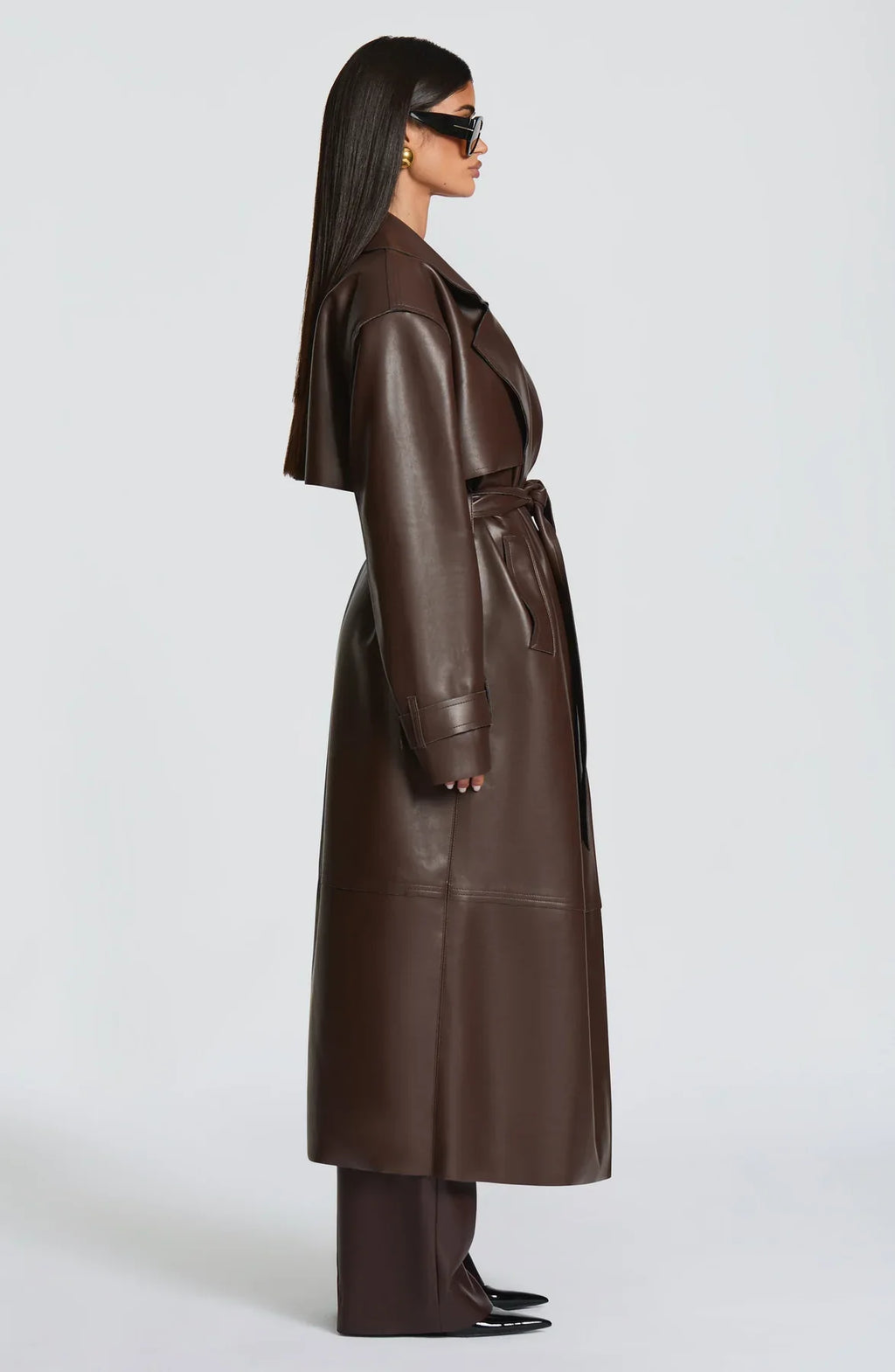 BRIDGET TRENCH COAT - PLUM BROWN