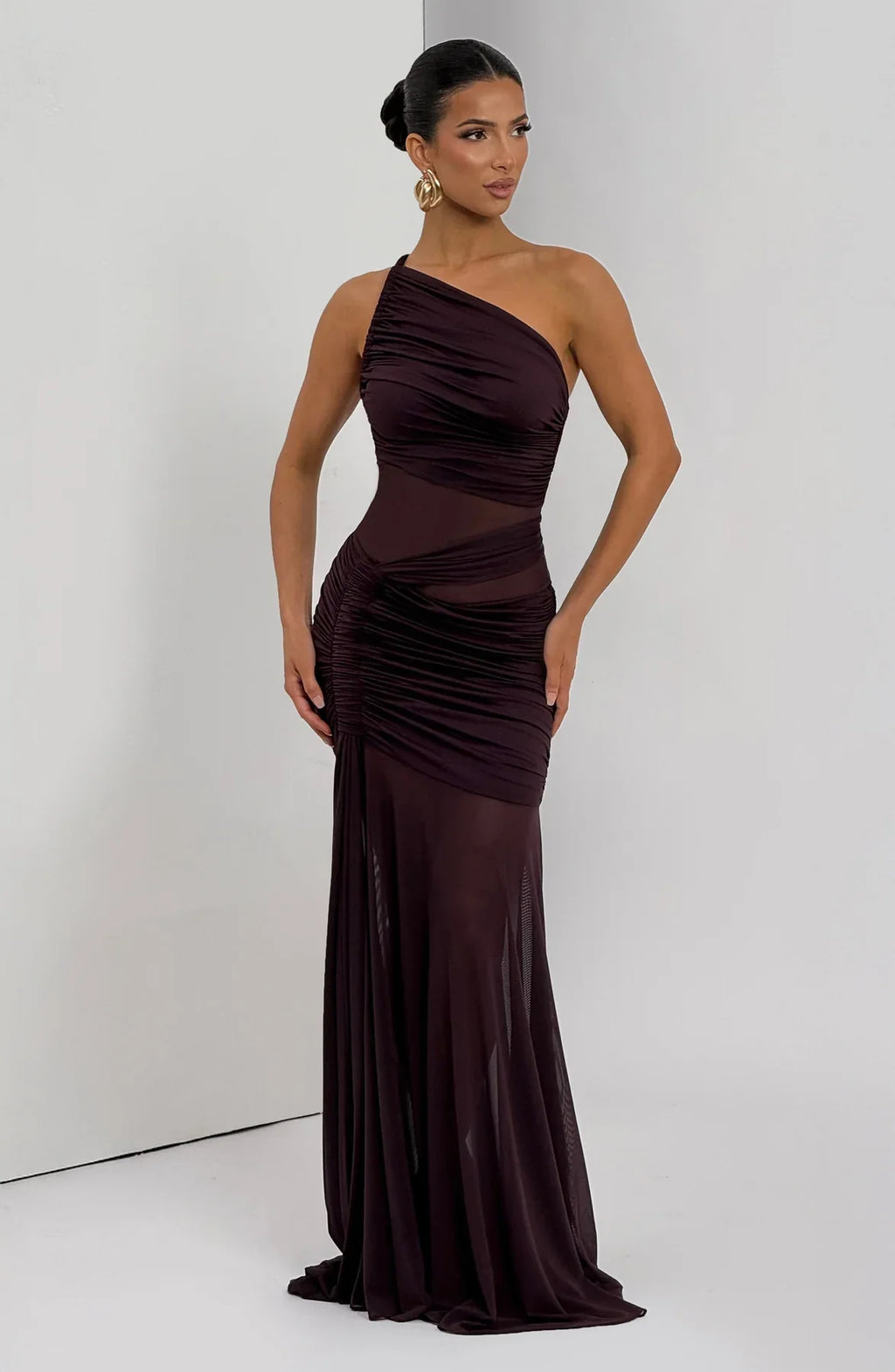 MARIANNE MAXI DRESS - PLUM BROWN
