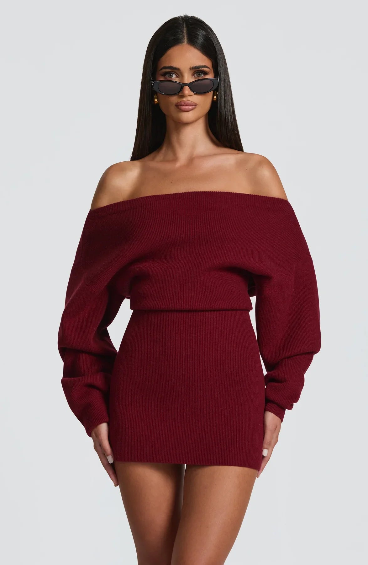 SAWYER MINI DRESS - BURGUNDY