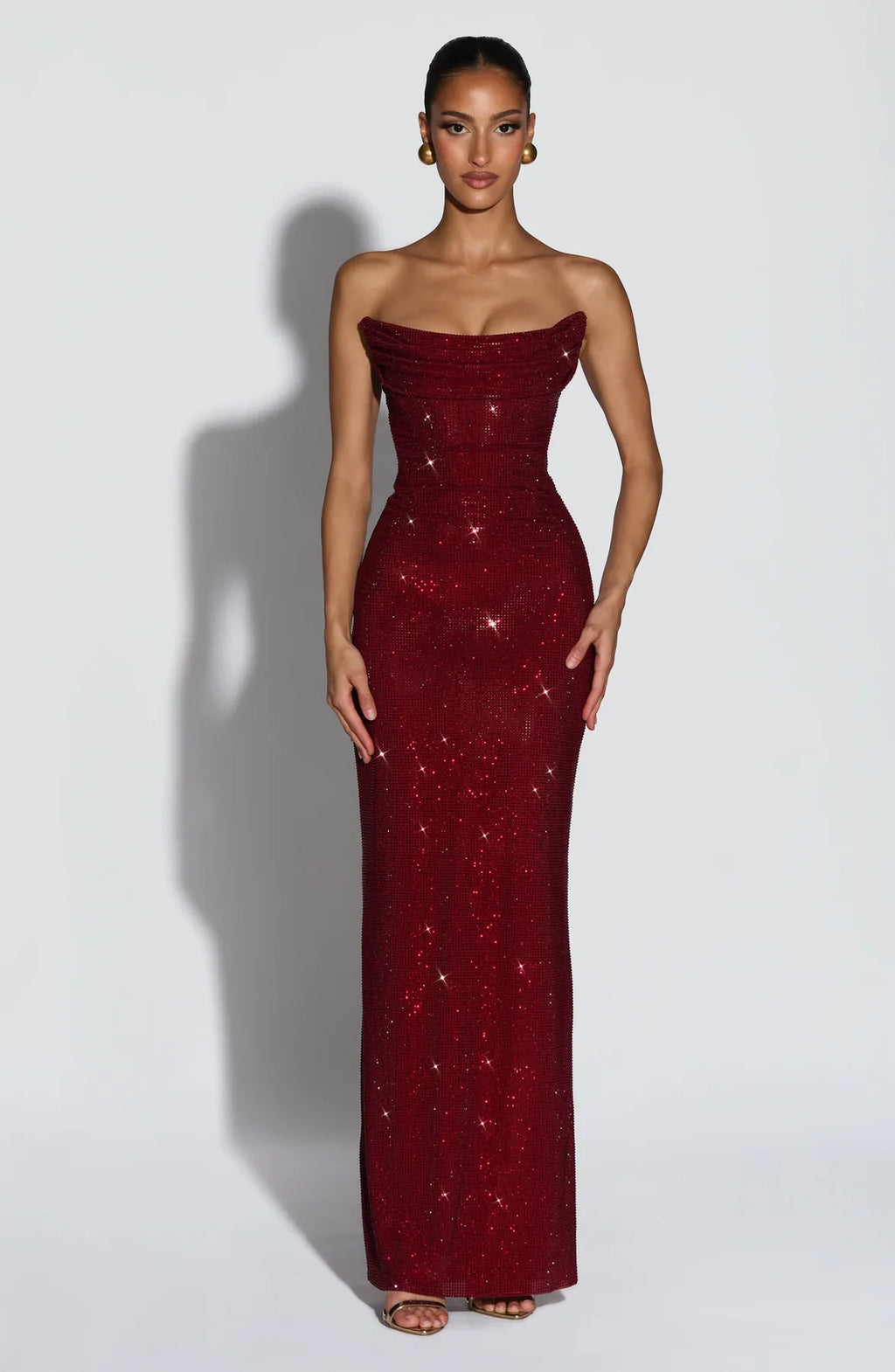 MIRABELLA MAXI DRESS - BURGUNDY