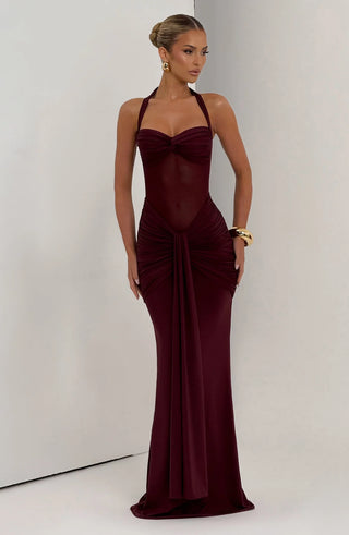 VIXEN MAXI DRESS - BURGUNDY
