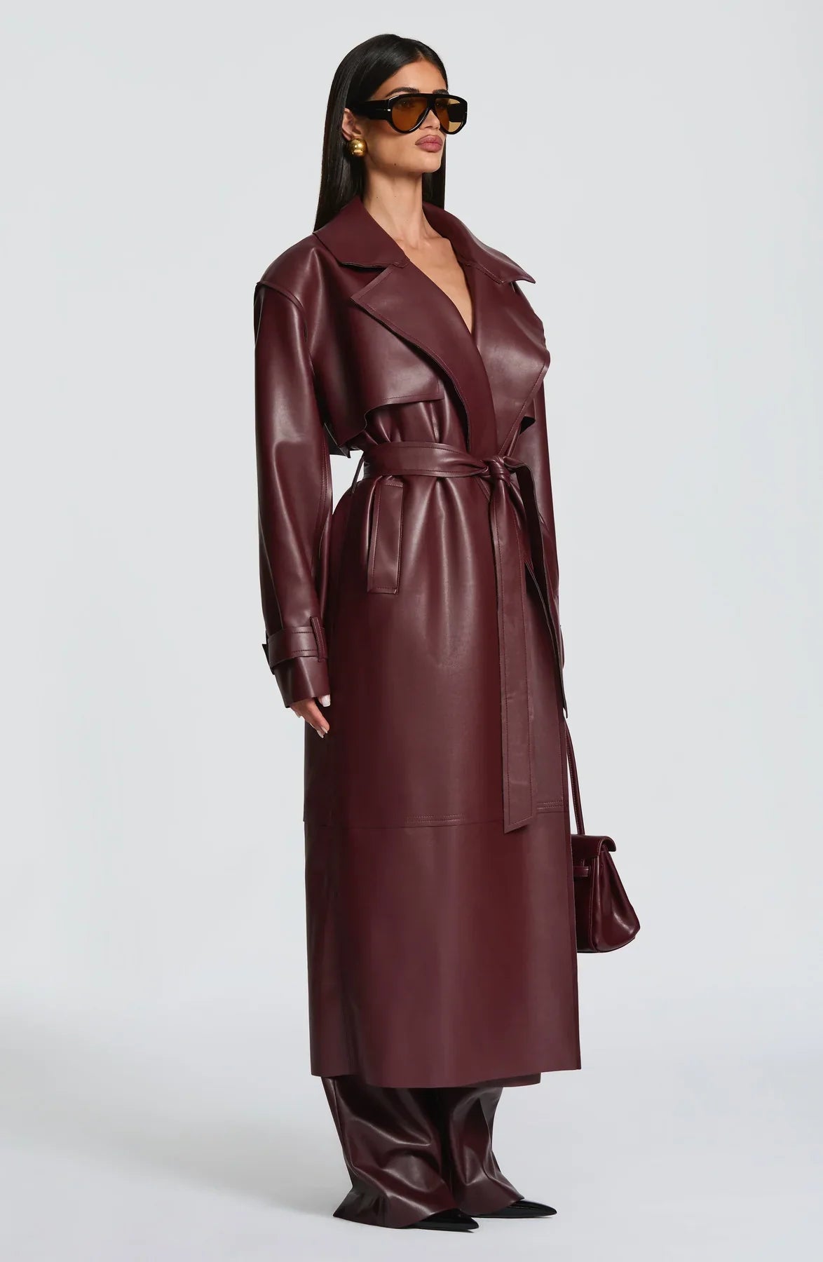 BRIDGET TRENCH COAT - BURGUNDY