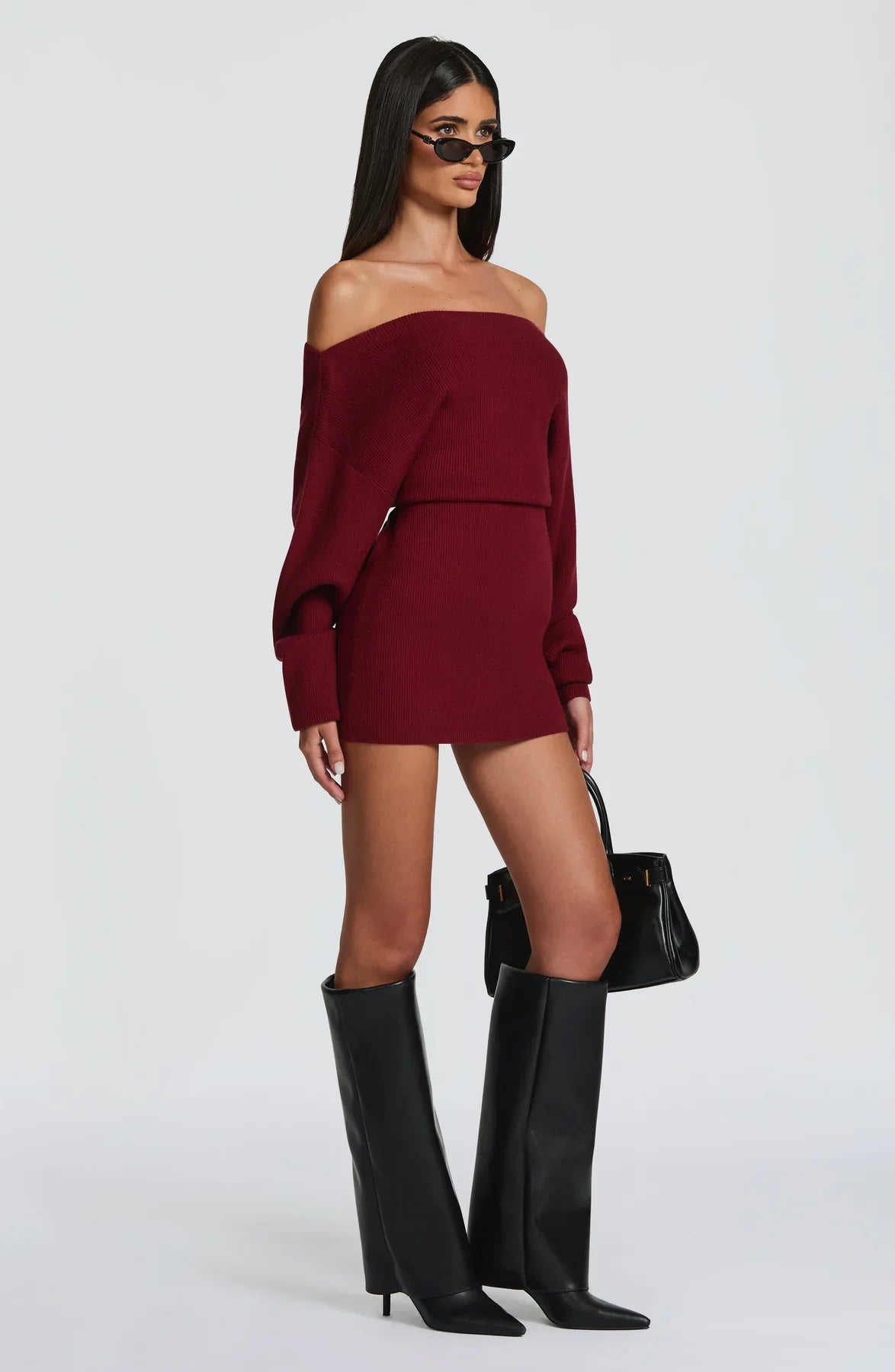 SAWYER MINI DRESS - BURGUNDY