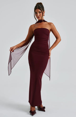 YULIA MAXI DRESS - BURGUNDY