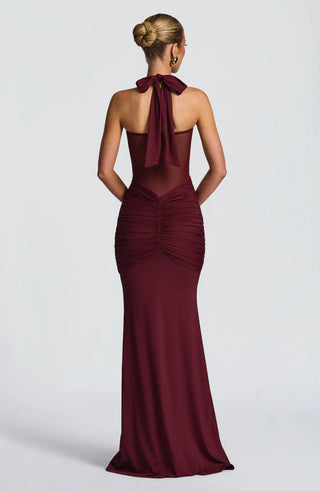VIXEN MAXI DRESS - BURGUNDY