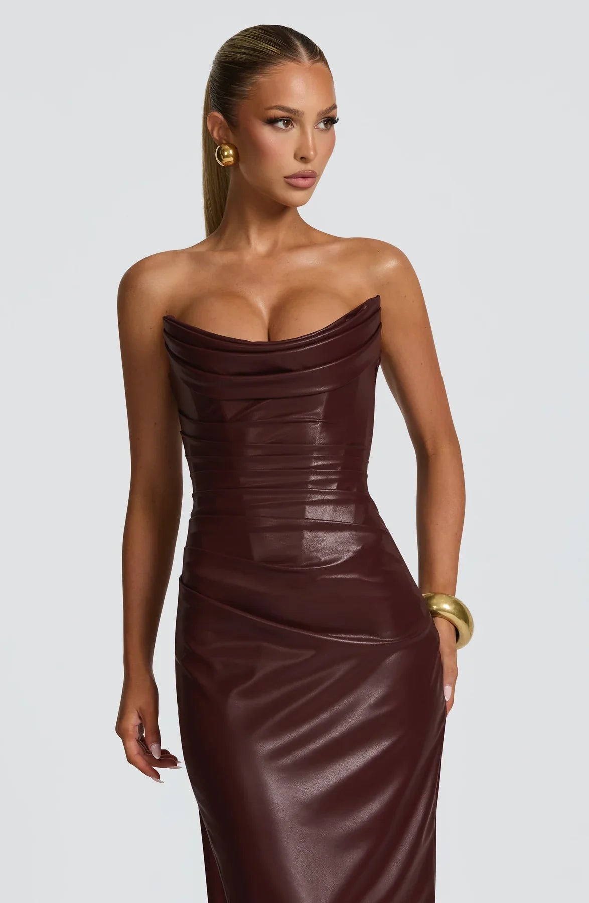 ALBA MAXI DRESS - BURGUNDY